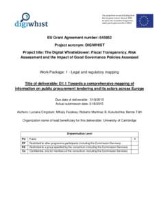 This project has received funding from the European Union’s Horizon 2020 research and innovation Programme under grant agreement NoEU Grant Agreement number: 645852