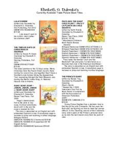 Elizabeth O. Dulemba’s  Currently Available Trade Picture Book Titles LULA’S BREW written and illustrated by