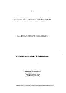 1994  AUSTRALIAN CAPITAL TERRITORY LEGISLATIVE ASSEMBLY COMMERCIAL AND TENANCY TRIBUNAL BILL 1994