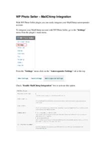 WP Photo Seller – MailChimp Integration