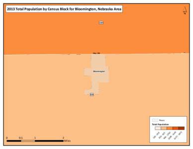 ´  2013 Total Population by Census Block for Bloomington, Nebraska Area[removed]Hwy 136