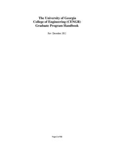The University of Georgia College of Engineering (CENGR) Graduate Program Handbook Rev. December[removed]Page 1 of 53
