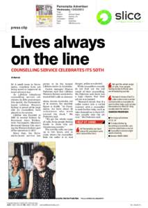 Lives always on the line COUNSELLING SERVICE CELEBRATES ITS 50TH Di Bartok  HELP AT HAND