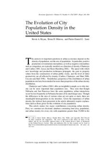 The Evolution of City Population Density in the United States