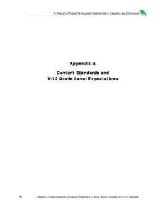 Appendix A Content Standards and K-12 Grade Level Expectations 76