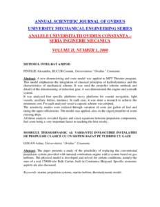 ANALELE UNIVERSITATII OVIDIUS CONSTANTA – SERIA INGINERIE