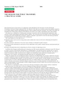 Summary of TRL Report TRL593[removed]Free download Printed copy