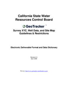 California State Water Resources Control Board TM Survey XYZ, Well Data, and Site Map Guidelines & Restrictions