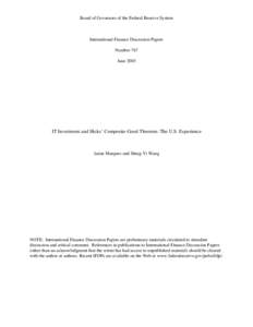 Board of Governors of the Federal Reserve System  International Finance Discussion Papers Number 767 June 2003