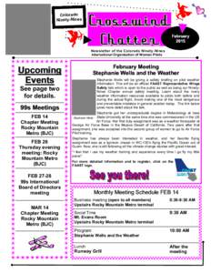 Colorado Ninety-Nines February 2015 Newsletter of the Colorado Ninety-Nines International Organization of Women Pilots