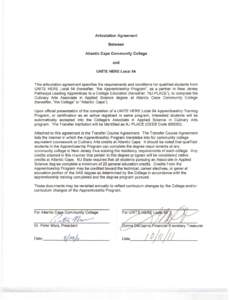 Articulation  Agreement Between Atlantic Cape Community