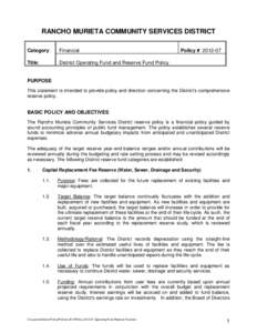 Microsoft Word - Policy[removed]Operating Fund Reserve Fund.doc