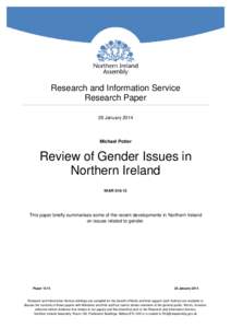 Review of Gender Issues in Northern Ireland