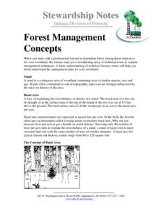 Systems ecology / Basal area / Crown closure / Wedge prism / Forestry / Forest / Stand Density Index / Stand density management diagram / Land management / Stocking / Land use