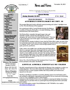 Vol. XVII No. 7  News and Views November 10, 2013