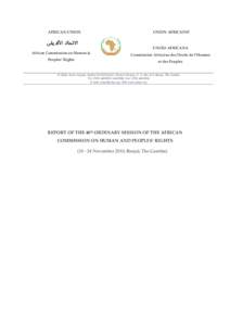 AFRICAN UNION  UNION AFRICAINE UNIÃO AFRICANA African Commission on Human &