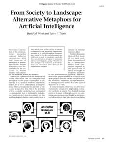 From Society to Landscape:Alternative Metaphors forArtificial Intelligence