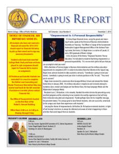 Campus Report Morris College - Office of Public Relations OFFICE OF FINANCIAL AID IMPORTANT NOTICES: