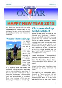 Newsletter  January 2015 TODAY’S NEWS