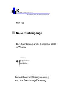 Heft 106: Neue Studiengänge