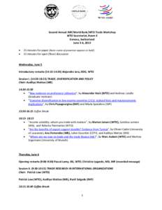 Second Annual IMF/World Bank/WTO Trade Workshop, Agenda; Geneva, Switzerland, June 5‐6, 2013