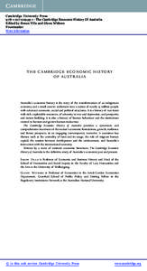 Cambridge University Press[removed]1 - The Cambridge Economic History Of Australia Edited by Simon Ville and Glenn Withers Frontmatter More information