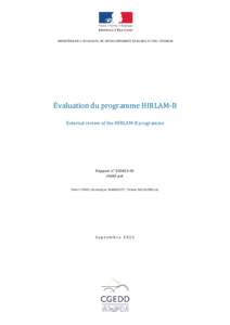 MINISTÈRE DE L’ÉCOLOGIE, DU DÉVELOPPEMENT DURABLE ET DE L’ÉNERGIE  Évaluation du programme HIRLAM-B External review of the HIRLAM-B programme  Rapport n° 