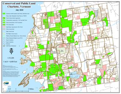 Conserved and Public Land Charlotte, Vermont SHELB  July 2010