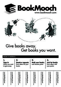 www.bookmooch.com  Give books away. Get books you want.  HOW IT WORKS