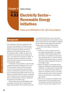 4.03: Electricity Sector—Renewable Energy Initiatives