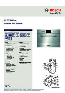 SKE53M05AU ActiveWater Smart dishwasher SKE53M05AU 45 cm Modular Built-in Dishwasher