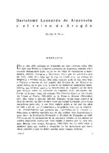 Bartolomé Leonardo de Argensola y el Reino de Aragón
