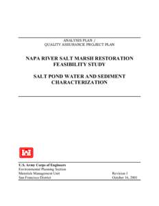 ANALYSIS PLAN / QUALITY ASSURANCE PROJECT PLAN NAPA RIVER SALT MARSH RESTORATION FEASIBILITY STUDY SALT POND WATER AND SEDIMENT