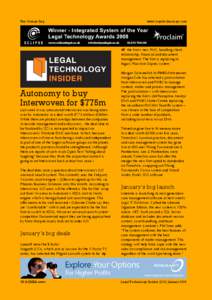 The Orange Rag  www.legaltechnology.com  the firm’s new PMS, handling client relationship, financial and document