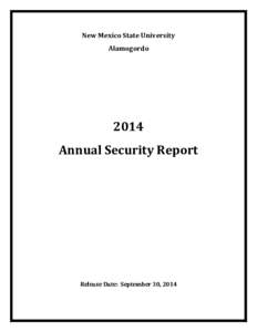New Mexico State University Alamogordo 2014 Annual Security Report