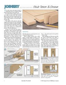 T  he stub tenon and groove joint is quick and easy to cut. And the entire joint can be made on the table saw. It’s made by first cutting a groove on