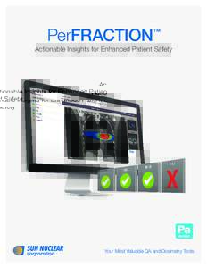 PerFRACTION 3D ™ Actionable Insights for Enhanced Patient Safety  Your Most Valuable QA and Dosimetry Tools