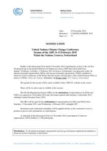 Date: Reference: Page 1 of 29 November 2014 CAS/OBS/ADP/FEB. 2015