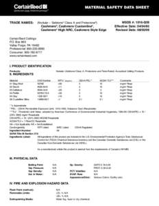 MATERIAL SAFETY DATA SHEET  TRADE NAMES: (Nodular – Safetone® Class A and Protectone®) ®