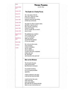 Home  Three Poems by John Grey  Autumn/Winter
