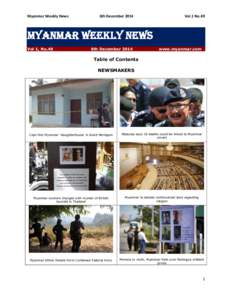 Myanmar Weekly News  6th December 2014 Vol.1 No.49