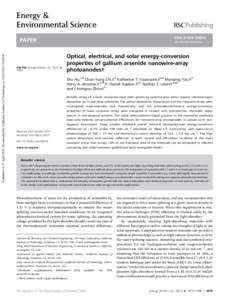 Energy & Environmental Science View Article Online Published on 17 April[removed]Downloaded by California Institute of Technology on[removed]:49:04.