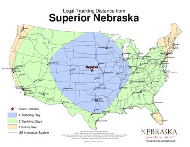 Legal Trucking Distance from  Superior Nebraska Seattle  Portland