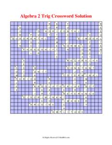 Algebra 2 Trig Crossword Solution 1 5 D