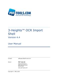 3-Heights™ PDF OCR Import Shell, User Manual