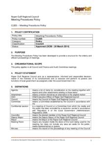 Microsoft Word - CL005 - Council  Meeting Procedures Policy