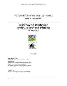 IBFAN – International Baby Food Action Network  THE CONVENTION ON THE RIGHTS OF THE CHILD Session 60, May-JuneREPORT ON THE SITUATION OF