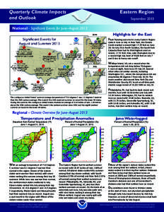 Eastern Region  Quarterly Climate Impacts and Outlook  September 2013