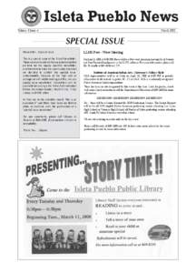 Isleta Pueblo News Volume 3 Issue 4 March[removed]SPECIAL ISSUE