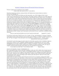 Southern Campaign American Revolution Pension Statements Pension Application of Ambrose Lewis S36041 Transcribed and annotated by C. Leon Harris [The first deposition is from a printed form with handwritten entries shown